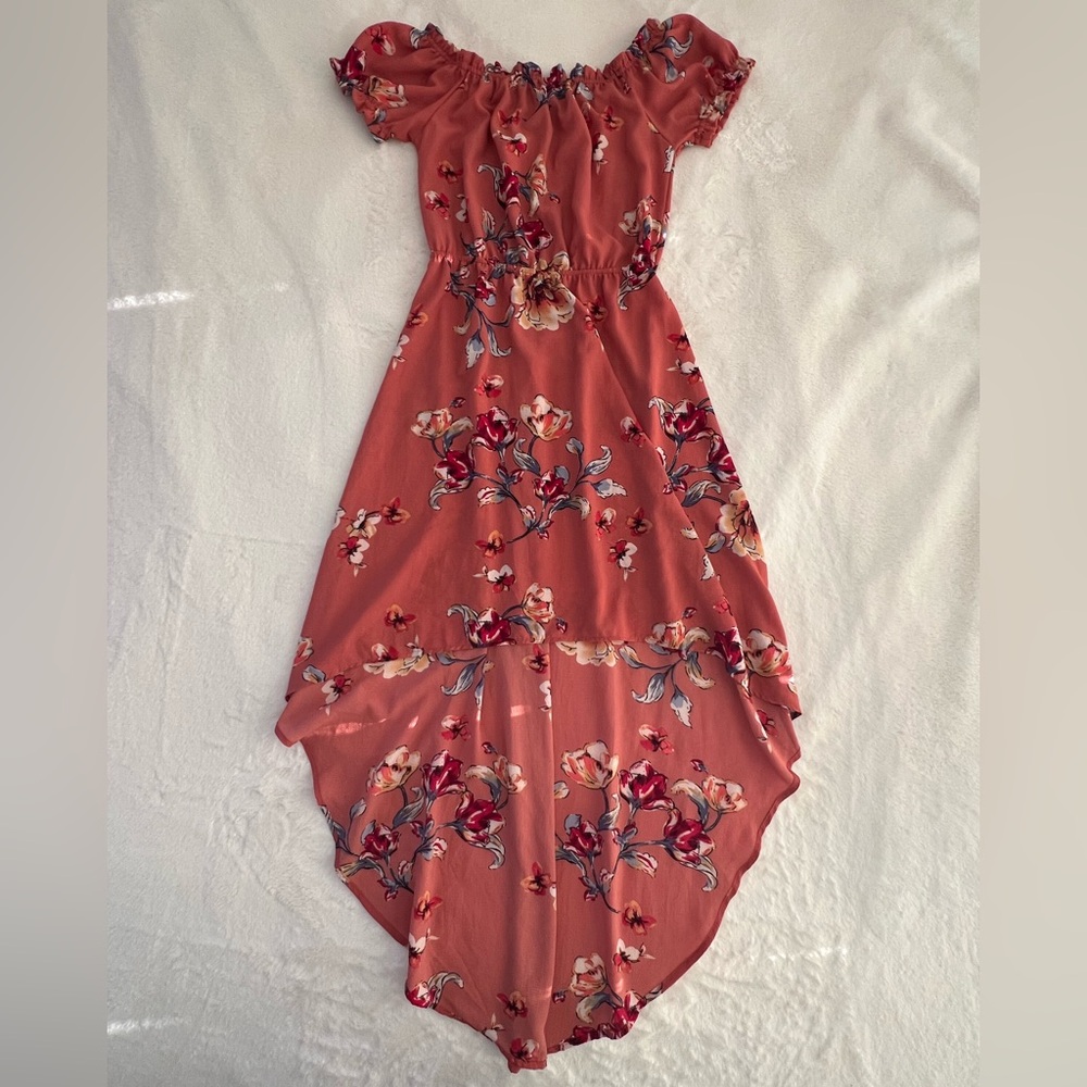 Rue21 Coral Floral High Low Dress